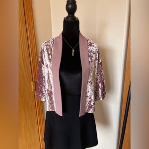 Pink velvet bolero top/shrug